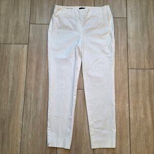 Talbots Chatham Ankle Pants Womens 8 White Stretch Career Slim Office Workwear